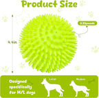 Indestructible Squeaky Dog Toys for Aggressive Chewers, Interactive Spike Dogs Balls Toys for Medium Large Dogs, Durable Floating Dog Toy Ball for Outdoor Play