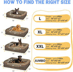 Washable Orthopedic Large Dog Bed - Big Dog Beds with Removable Waterproof Cover and Non-Slip Bottom XL Large Pet Beds with Bolster Extra Large Dogs Bed