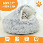 Lapcatz Nest Bed, 2026 Upgraded Cat Beds for Indoor Cats, Portable Fluffy Pet Bed, Durable Covered Cat Bed for Indoor Use, Soft Puppy Bed for Pet Owners (Coffee, Small)