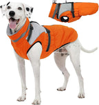 Kuoser Dog Coat, 2 in 1 Dog Jacket with Harness Built in, Winter Waterproof Puppy Puffer Jacket Snowsuit for Small Medium Large Dogs, Cold Weather Reflective Pet Fleece Vest with Zipper