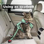 Cat Harness and Leash for Walking, Retractable Cat Harnesses and Leash Set Escape Proof, Breathable Soft Kitten Small Large Harness for Travel Training and Walking, Green, S