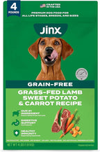 Jinx Premium Grain-Free Dry Dog Food, for All Lifestages - Grass-Fed Lamb, Sweet Potato & Carrot Dog Food with Superfoods for Immune Support & Probiotics for Digestive Support - No Fillers - 4lb