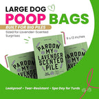 Dog Poop Bags 120 Count – Leakproof, Easy Open, Lavender Scent | Extra Thick Plant-Based PLA + PBAT, Fits All Dispensers | Funny Hey Stinky Design – $1 Donated to Service & Therapy Dogs