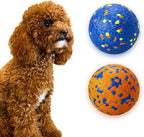 2Pcs Super Bouncy Dog Balls, Fun Indestructible Tennis Balls for Aggressive Chewers, Durable Floating Fetch Toys for Small Dogs with Lifetime Replacement