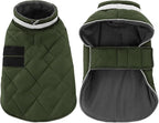Dog Winter Coat Warm Padded Puppy Jacket Windproof Water Resistant Clothes for Small Medium Large Pets Christmas Sweater Outfit Vest(Green, S)