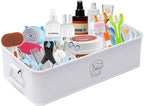 Premium 4-Compartment Dog Grooming Organizer,Metal Caddy for Pet Stuff with Handle-Powder Coated Storage Bin for Dog Cat Grooming Kit,Clippers,Brushes,Scissors & Supplies-White