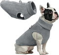 Idepet Dog Fleece Vest Sweater Zip Up Warm Pullover Dogs Jacket with D-Ring Leash Winter Cold Weater Coat Pet Sweatershirt Clothes Hoodie for Small Medium Dogs Boy Girl (Gray, XXS)