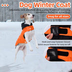 Nanaki Small Dog Puffer Jacket with Leash Hole, Warm Winter Coat Dog Puffer Coat Reflective, Lightweight Windproof Snowsuit for Hiking Walking Outdoor Activities, Halloween Christmas Easy on, Orange