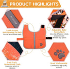 Queenmore Cold Weather Dog Coats Loft Reversible Winter Fleece Dog Vest Waterproof Pet Jacket Available in Extra Small, Small, Medium, Large Extra Large Sizes