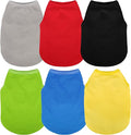 Paiaite 6 Pieces Plain Dog Shirt Sleeveless Puppy Cotton Dog Shirts Breathable Pet Apparel Tank Top Colorful Puppy Sweatshirt Clothes for Small Medium Dogs 3XL