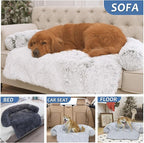 Calming Dogs/Cats Bed Mats, Dog Pad Washable Removable Couch Cover, Plush Long Fur Mat for Pets, Waterproof Lining, Perfect for Small, Medium and Large Dogs and Cats (Navy Blue, 59"x39")