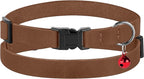 Breakaway Cat Collar Leather with Removable Bell - 13 Colors Available - Soft Adjustable Girl Boy Safety Lightweight Pet Kitten Collars Pink Brown Blue Green Red Orange Black (Cognac)