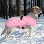 Queenmore Large Dog Cold Weather Coats, Fleece Collar Dog Apparel for Winter, Thick Dogs Snowsuit, XXL Pet Jackets Winter with Quick Release, Pink, XXL
