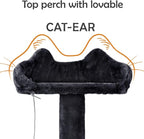 Yaheetech 62in Cat Tree Tower for Indoor Cats, Furniture w/Double Condo, Scratching Posts, Multiple Platforms and Balls for Kittens, Black