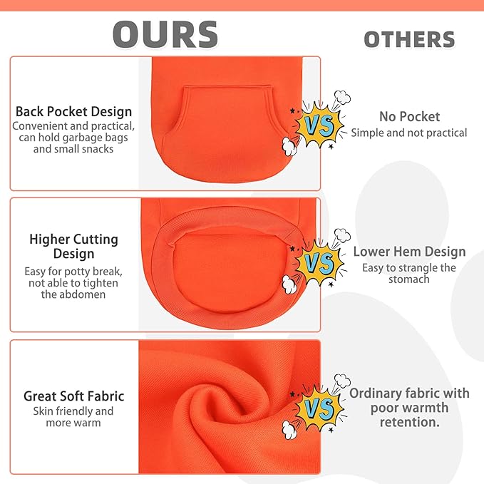 KOOLTAIL Fall Dog Hoodie - Soft & Warm Dog Thanksgiving Sweater with Leash Hole and Pocket, Pet Winter Coat, Cold Weather Clothes Sweatshirt for Small Medium Large Dogs Puppy Cat Boys Girls, Orange M