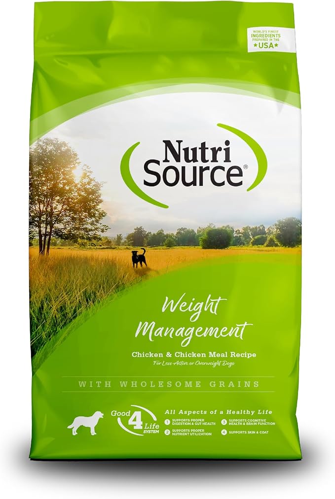 NutriSource Weight Management Dry Dog Food, Chicken and Chicken Meal, 12LB