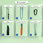 Flirt Pole for Dogs, Tether Tug Outdoor Dog Toy, Interactive Toys for Large Breed & Puppies, Agility Training Equipment, Durable Rope Toy with Chew Ball, Exercise & Training Tool