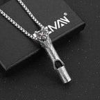 HZMAN Whistle Emergency Necklace for Adults Retro Gothic Wolf Whistle Necklaces Outdoor Survival for Dog Training Camping Hiking Boating Hunting Pendant