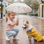 Dog Raincoat Dog Rain Jacket Poncho Waterproof Pet Rain Suit Double Layer Breathable Lining Hooded Leash Hole Adjustable Puppy Small Medium Dogs,Yellow,XXL