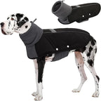 ASENKU Dog Coat, Dog Winter Jackets with Fleece Turtleneck, Windproof, Reflective Pet Snow Jacket for Cold Weather, Coats for Extra Large Size Dogs Black, XXXL
