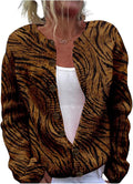 HOTYD Aztec Print Cardigans Sweaters for Women Crewneck Graphic Button Cardigan Casual Chunky Knit Sweater Fall Outfits