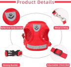 Cat & Dog Vest Harness - All Weather Mesh, Reflective Strap, Step-in Adjustable for Small Cats & Dogs (Red, XS)