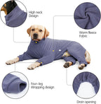 Dog Winter Coat,Warm Jacket,Puppy Polar Fleece High Collar Full Body Snowsuit,Comfort Windproof Dog Sweater(Grey,Middle)