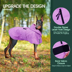 Kuoser Dog Raincoat, Waterproof Dog Rain Jacket with Clear Hooded Double Layer, Lightweight Reflective Dogs Rain Coat with Adjustable Belly Strap, Rain Coats for Extra Large Dogs Outdoor Wear,Pink 2XL