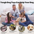 Crinkle Dog Toys Squeaky Plush No Stuffing Cute Puppy Stuffless Tough Rop Pull Toy, Fun Dog Stuffed Animals Durable Chew Set for Small Medium Large Pup (Large, Dark Brown Squirrel)