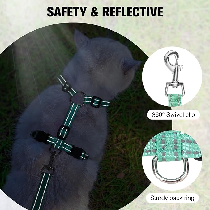 BEAUTYZOO Cat Harness and Leash Set Escape Proof, Medium Cat Vest Harness for Walking, Adjustable Step in Kitten Harnesses for Travel, Soft Lightweight Outdoor Cute Kitten Harnesses, Pineapple M