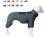 ArmyGreen Dog Jumper, Windproof, Reflective - Dirigible Winter Jacket for S, M, L - Zip, Adjustable Sizes