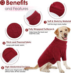 AOFITEE Small Dog Sweater, XS Sweaters for Dogs, Warm Dog Christmas Sweater, Dogs Winter Sweaters for Puppy, Turtleneck Thick Puppy Sweatshirt Female Male for Yorkie, Chihuahua (Red, XSmall)