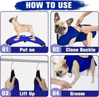 Dog Grooming Hammock Grooming Harness for Small Dogs Pet Grooming Hammock with Nail Clippers/Nail File/Comb Breathable Dog Nail Harness Hanging for Nail Trimming,Ear,Eye Care Home Grooming Set