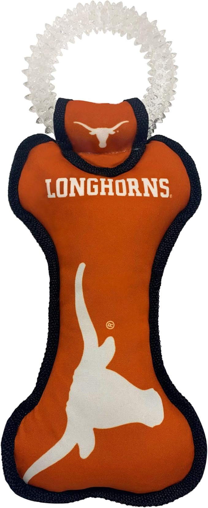 Pets First NCAA Texas Longhorns Dental Dog TUG Toy with Squeaker. Tough PET Toy for Healthy Fun, Teething & Cleaning Pets Teeth & Gum