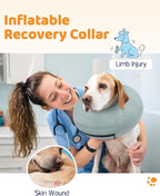Supet Inflatable Cone Collar Alternative After Surgery, Donut Collar Recovery ECollar to Stop Licking, Soft Cone for Small Medium Large Dogs