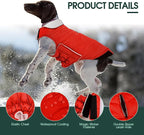 Kuoser Dog Coat Large, Cold Weather Reflective Waterproof Dogs Jacket with Warm Fleece Lining, Turtleneck Dog Winter Coat with Zipper, Doggy Snow Jacket Pet Coats for Small Medium Large Dogs, Red 3XL