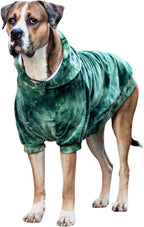 Spark Paws Dog Hoodie – Premium Dog Sweater for Small, Medium, and Large Dogs | Warm Outfits for French Bulldogs, Pitbull, Puppy, Winter Jacket Alternative - Green Skydye, 4XL