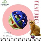 Large Cat Ball Toy with Bell - Durable, Self-Entertainment, Colorful Indoor Exercise (Yellow & Purple) (Purple & Yellow)