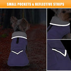 iBuddy Dog Winter Coats with Fleece Vest,Waterproof Warm Dog Snow Jacket Windproof, Reflective Adjustable Pet Dogs Cold Winter Coat for Dogs Girl Boy