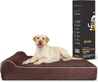 KOPEKS Orthopedic Memory Foam Dog Bed 7" Inch Thick Extra Large Dog Bed With Pillow Brown 50"x34"x10" Includes Waterproof Liner & Durable Removable Cover With Smart Design