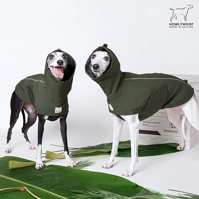 Waterproof Dog Raincoat, Hooded Raincoat for Dachshund Whippet Small Medium Large Dogs, Adjustable Dog Rain Coat Jacket (08(chest26-30'',back22.5-25.5))