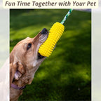 Squeaky Corn Dog Toy – Interactive Rubber TPR Chew Toy – Teeth Cleaning, Fetch & Tug – Water Float, Indoor & Outdoor Play – for Small, Medium & Large Dogs, Puppies & Seniors – Tail Town