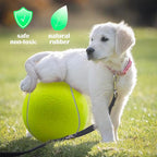 Giant 9.5" Dog Tennis Ball, 2 Pack Oversize Interactive Puzzle Toy with 1*Ball Pump + 1*Needle for Small, Medium, Large Dogs (2 Pack Yellow with Pump)
