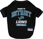 NFL Detroit Lions Dog T-shirt Medium. - Licensed Shirt for Pets Team Colored with Team Logos- Premium Stretchable Materials for the comfort of your Dog & Cat