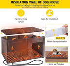 Aivituvin Heated Dog House Outdoor 59" Extra Large Insulated Dog Kennel with Heating Pad Keep Warm in Winter Dog Cage for Small & Medium & Large Dogs,All-Around Strong Iron Frame