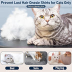 Cat Pajamas for Cats Only, Sticky Hair Cat Clothes, Long Sleeve Sphynx Clothes, Anti-Licking or Skin Disease Recovery Suit for Female Cats, Kitten Onesie Pajamas, DarkBlue, L
