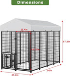 ROOMTEC Large Dog Kennel Outdoor Pet Pens Dogs Run (8 x 4 x5.6-ft)