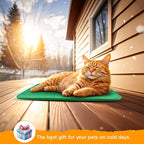PETNF Outdoor Heated Pet Bed with Waterproof Cover,Pet Heating Pads for Dog,Soft Electric Blanket Auto Temperature Control,Heating Mat for Dog House Cabin Cot Doorway,Rescue Cats,Green
