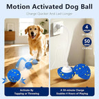 Interactive Dog Toy Ball, Smart Electric Ball - Automatic Bouncing Rolling Moving Jumping Vibrating - 3 Modes Water Resistant Balls for Medium Large Dogs - Chase Pet Toys to Keep Them Busy