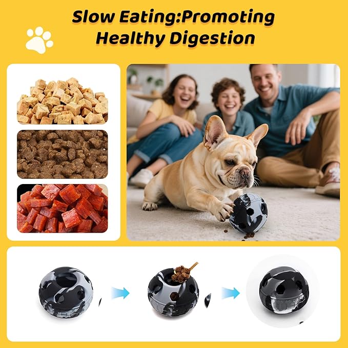 IFOYO Frozen Treat Dog Toy Ball for Small to Medium Dogs, Silicone Enrichment Dog Toys to Keep Them Busy, Reduce Anxiety, Puzzle Treat Dispensing Dogs Toys for Slow Food Training, Easy to Clean